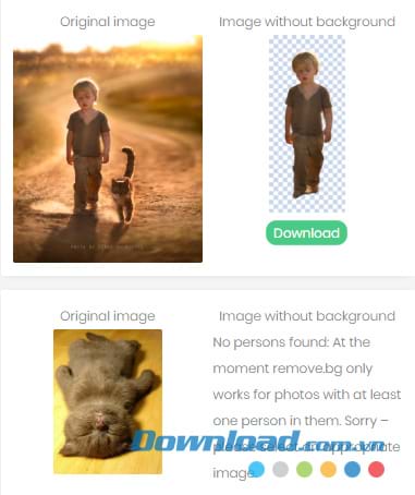 Các ảnh đã sửa trên Remove.bg