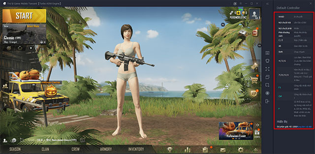 Phím tắt chơi game PUBG Mobile VNG