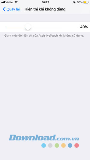 Tùy chỉnh phần trăm trong suốt của nút home ảo