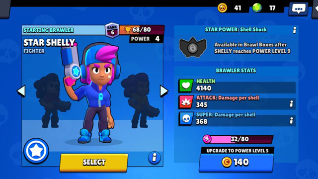 Mỗi Brawler có một chỉ số sức mạnh riêng