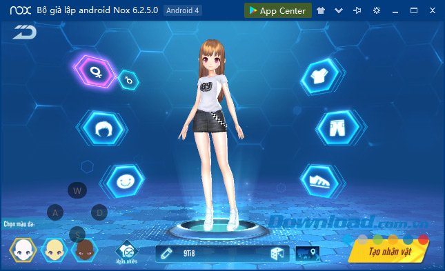 Tạo nhân vật Nữ trong Zing Speed