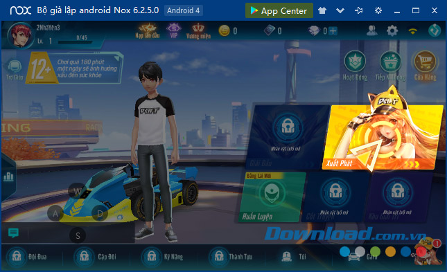 Nhấp vào xuất phát 