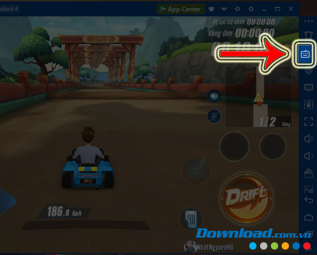 Biểu tượng bàn phím ảo trên giả lập