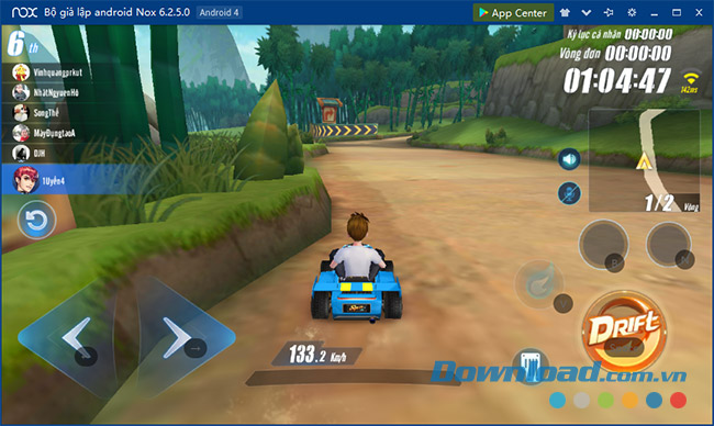 Chơi game Zing Speed bằng phím ảo