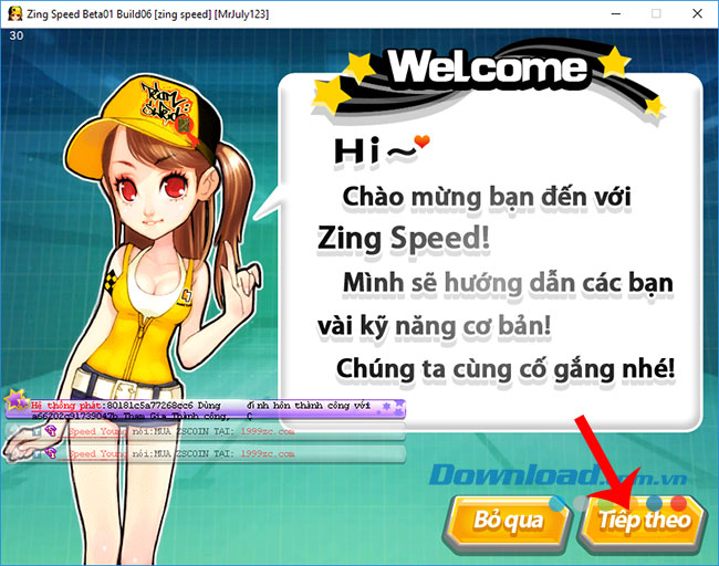 Chọn Tiếp theo 
