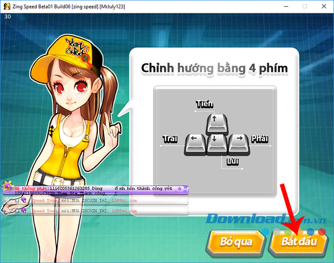 Bắt đầu chơi Zing Speed