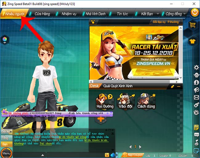 Vào chơi game đua xe Zing Speed