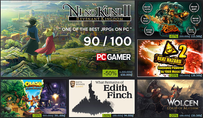 Sự kiện giảm giá trên Steam