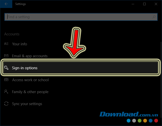Chọn tùy chỉnh đăng nhập 