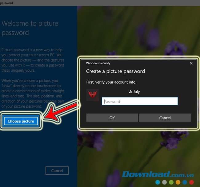 Chọn sử dụng ảnh 