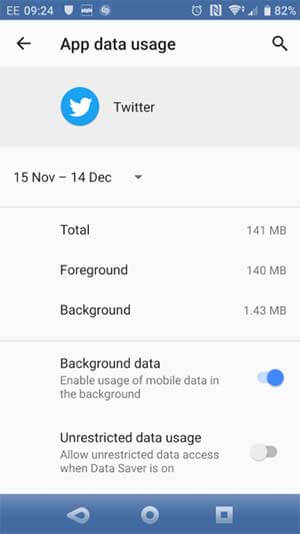 Tắt các ứng dụng nền sử dụng dữ liệu
