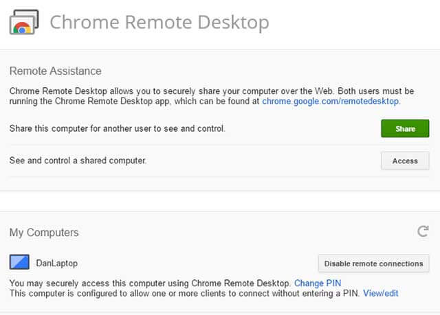 Chrome Remote Desktop