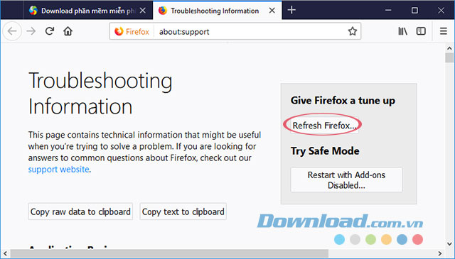 Refresh Firefox