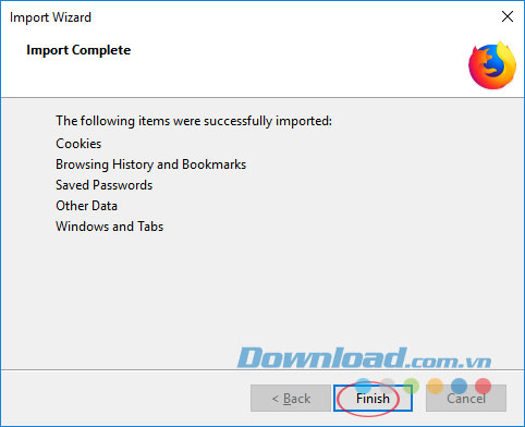 Hoàn thành quá trình khôi phục cài đặt gốc