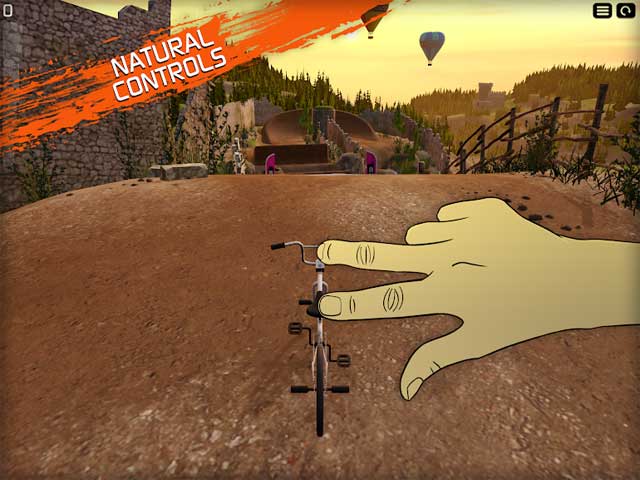 Touchgrind BMX 2 có trình điều khiển 2 ngón khác biệt so với các game đua xe khác