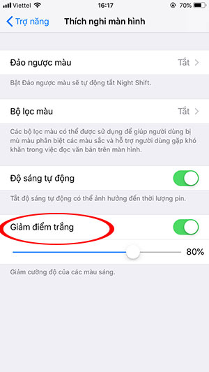 Giảm nhấp nháy trên màn hình OLED - Giảm điểm trắng