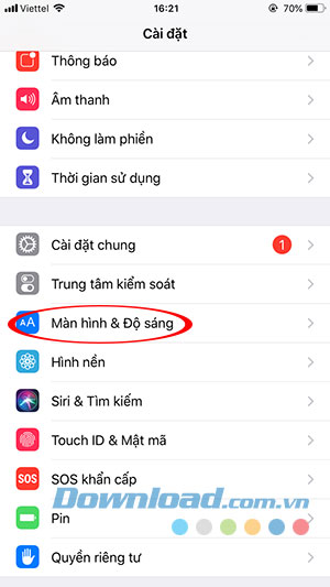 Chế độ sử dụng ban đêm