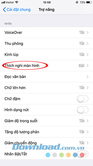 Giao diện Thích Nghi màn hình