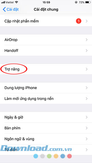 Trợ năng trên iPhone