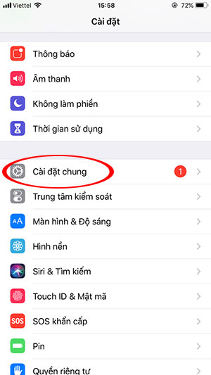 Cửa sổ Cài đặt chung