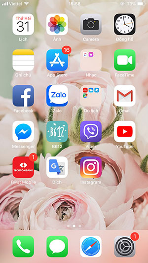 Giao diện chính của iPhone