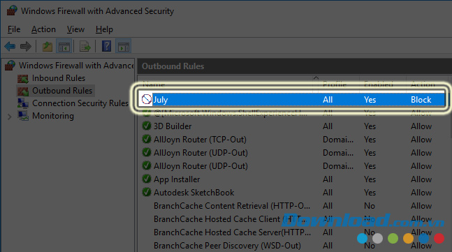 Chặn kết nối Internet của phần mềm máy tính