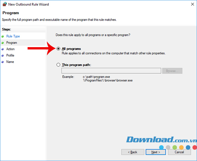 Chặn toàn bộ ứng dụng