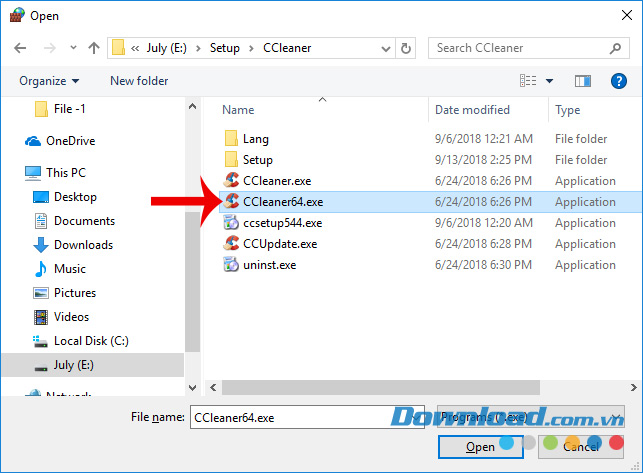 Chọn phần mềm cần chặn