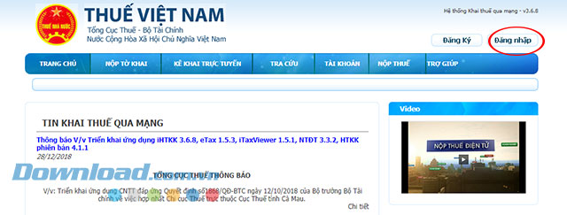 Đăng nhập hệ thống