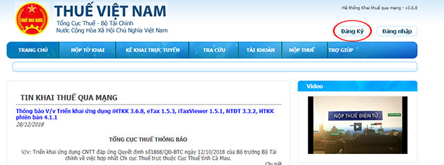 Đăng ký kê khai thuế qua iHTKK