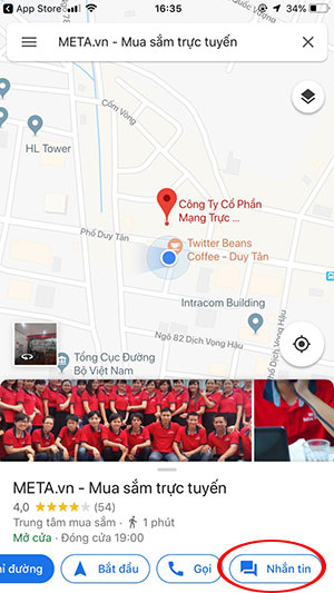 Thông tin doanh nghiệp trên bản đồ