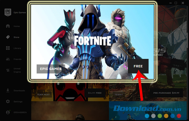 Tìm kiếm game Fortnite