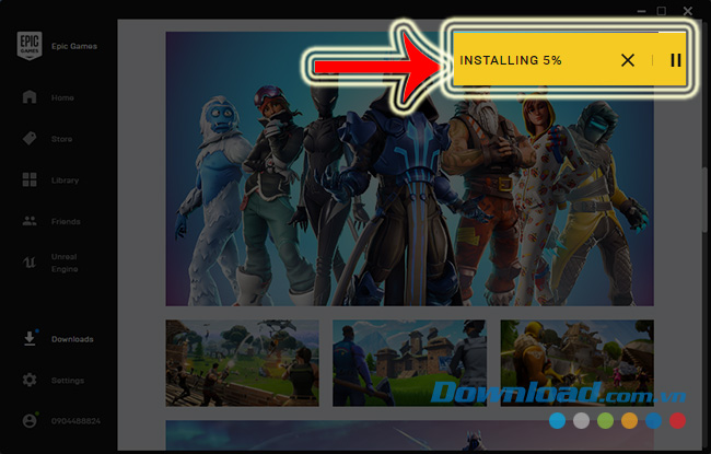Installing Fortnite