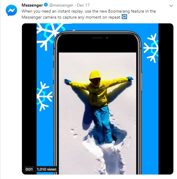 Tính năng Boomerang trong Facebook Messenger 