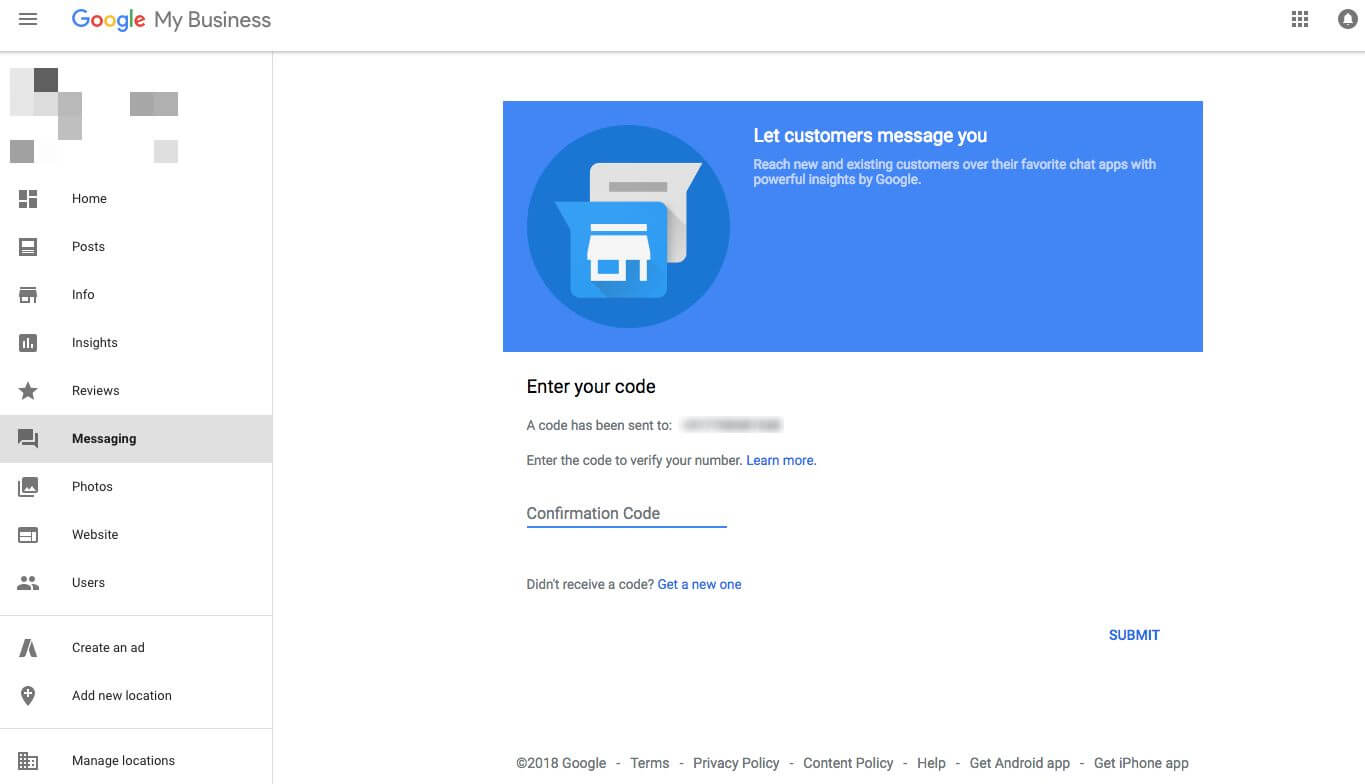Xác thực số điện thoại trong Google Business