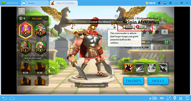 Cấp bậc Tướng chỉ huy trong Rise of Civilizations