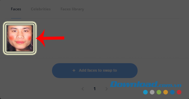 Click vào mặt mẫu sẽ ghép