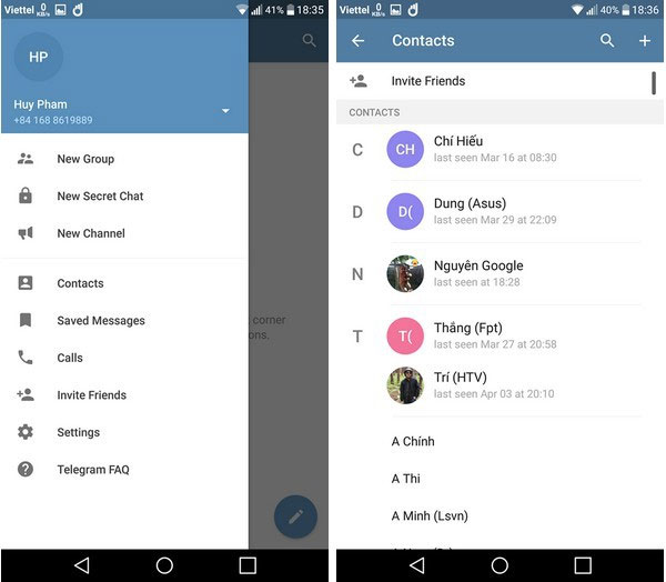 Ứng dụng Telegram hoạt động hoàn toàn độc lập