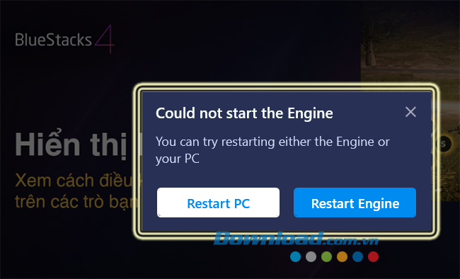 Ảnh lỗi không khởi động được BlueStacks