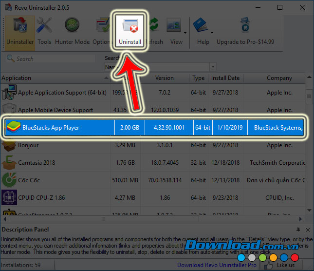 Xóa BlueStacks khỏi máy tính