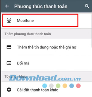 Chọn nhà mạng
