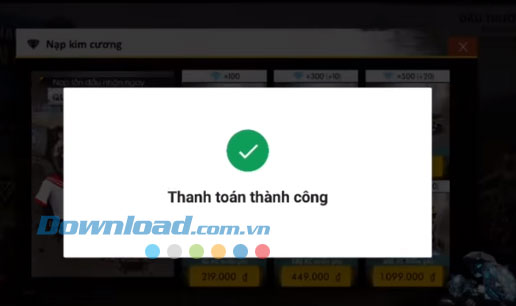 Thông báo thanh toán thành công