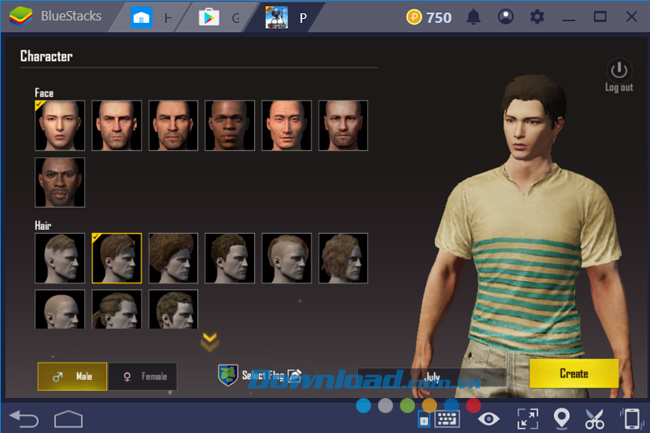 Tạo nhân vật chơi PUBG Mobile trên giả lập