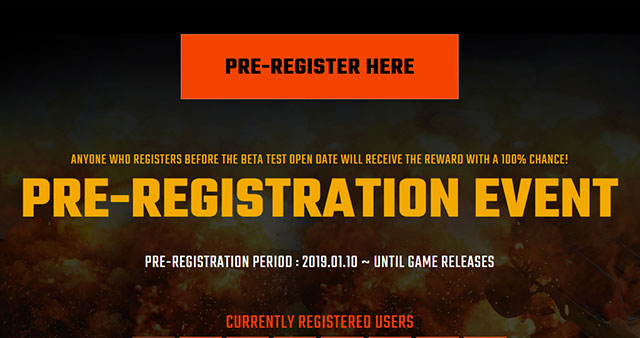 Giao diện đăng ký tài khoản của PUBG Lite