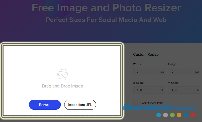 Trang chủ của Promo Instant Image Resizer