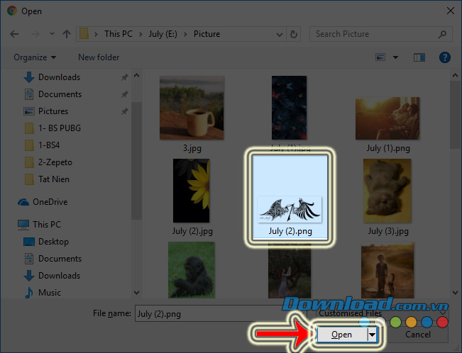 Chọn ảnh cần dùng làm ảnh cover Facebook