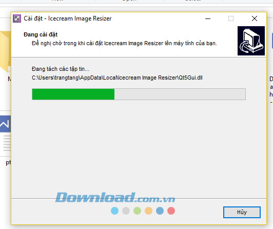 Quá trình đặt phần mềm Icecream Image Resizer