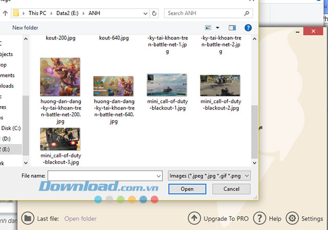 Lựa chọn hình ảnh trong thư mục