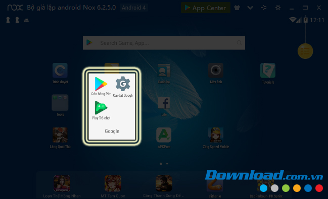 Chọn vào Google Play