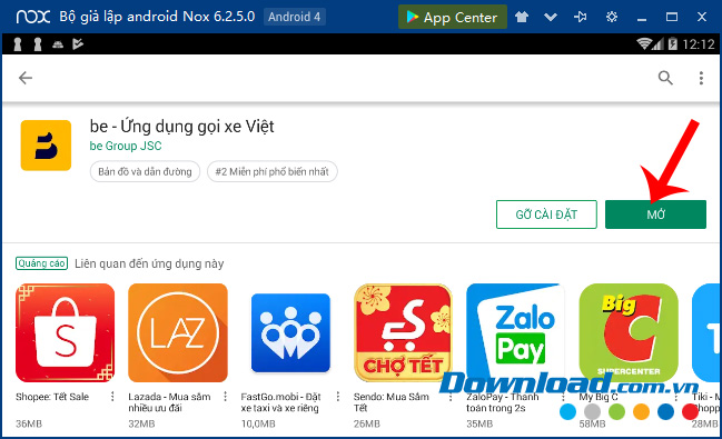 Cài đặt be trên điện thoại